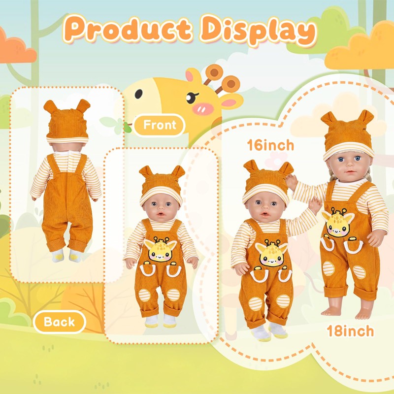 Vestiti per bambole 30-45 cm giraffa