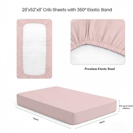 4 Pack Crib Sheets for Girls – Fitted Crib Sheets for Standard Crib Mattress and Toddler Mattress, Ultra Soft Breathable Washable Polyester, 28x52inch, Blue & Grey Forest