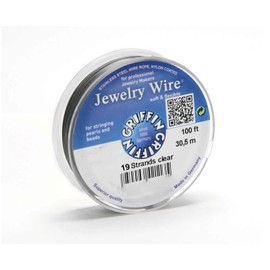 Griffin Stainless Steel Wire, Jewellery Wire, Nylon Sheathed, Flexible Steel Cable, Jewellery Wire, Thread Wire, Nylon Coated, Bracelets, Chains Making Yourself, 19 Str. 0.35 mm, 30.5 m Roll