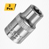 HARFINGTON 2pcs E-Torx Socket 3/8" Drive E10 External Torx Deep