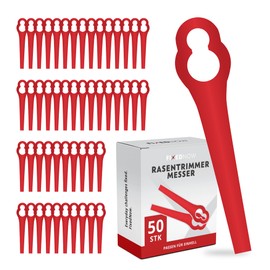 FixedNow 50 x Replacement Blades Compatible with Einhell Grass Trimmer Plastic Blade Replacement Parts Suitable for Einhell GE GC BG RG Models and More
