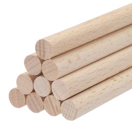 sourcing map Wooden Dowel Rods Wood Sticks, 30cmx1cm Round Wooden Dowels Rod for DIY, Arts Decoration, Crafts Wand, Handmade Small House Rods, Pack of 10