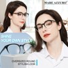MARE AZZURO Large Reading Glasses Women Trendy Round Readers 1.00