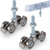 Tallew 2 Pcs 4 Wheel Silent Trolley Assembly Rollers for