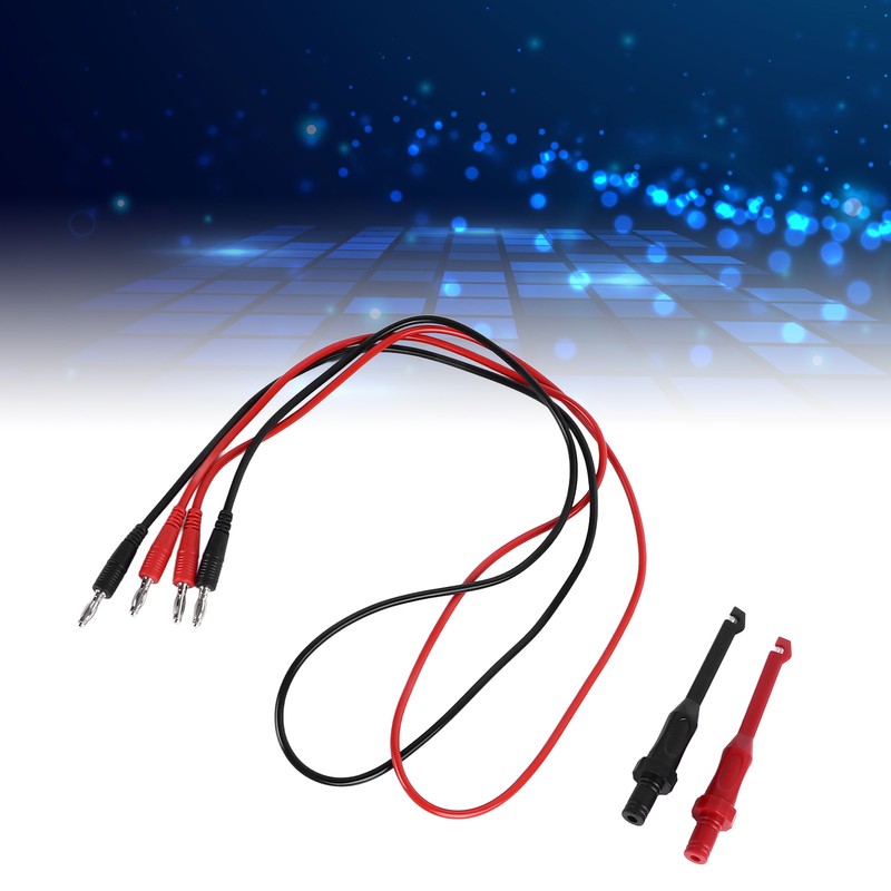 4mm Dual Banana Plug Test Leads with Repair Testing Hooks