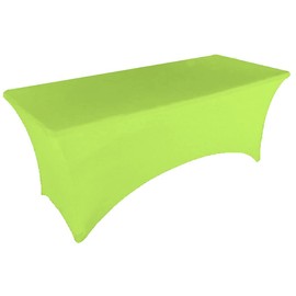 Gowinex 2 Pack 6FT Lime Spandex Tablecloth Stretch Fitted Table Cover for Rectangular Table Event, Wedding, Banquet and Parties