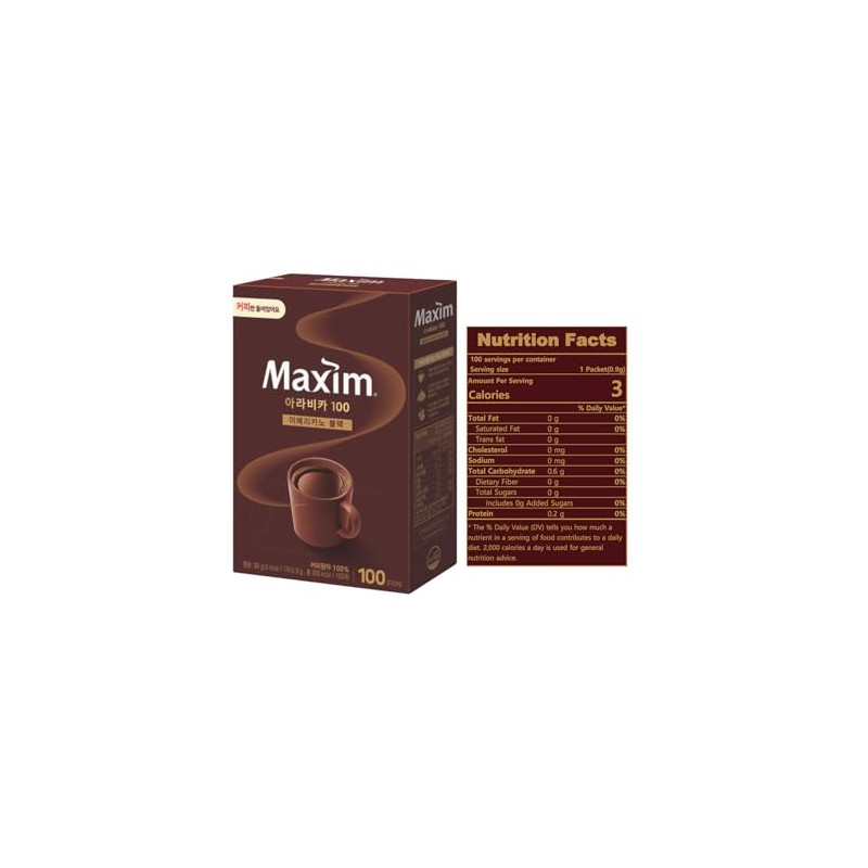 Instant Coffee Maxim Arabica 100 Black Coffee 0.9g x 100