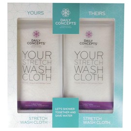 Daily Concepts - Daily Stretch Wash Cloth Refill for Whole Body Exfoliation, Stretches Upto Three Times its Size, Vigorous Texture Safe for All Skin Types 68g… (REUSABLE, 2, Count)