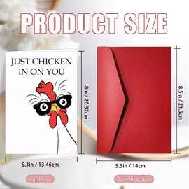 Funny Get Well Soon Card, Just Chicken In On You, Humorous Encouragement Card for Men & Women, Unique Thinking of You Gifts for Friends, Family, or Coworkers