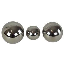 Set of 3 Decorative Balls Silverball Ceramic 5/6/7 cm