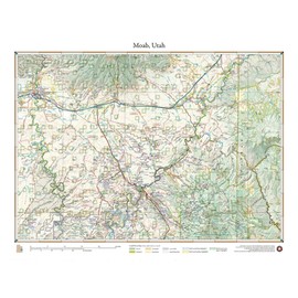 Benchmark Maps Moab, Utah Wall Map (18" x 24" - Rolled Canvas)