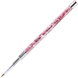 PANA 3D Kolinsky Nail Art Brush - Pink Glitter Handle, Size 2 - Acrylic Nail Art Sculpture Brush for Manicures Pedicure Salon Professional or Beginner