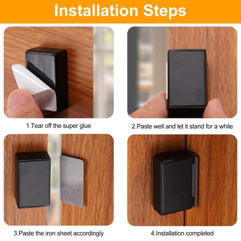 uxcell 4 Pack Adhesive Magnetic Cabinet Door Catches, Magnetic Cabinet