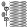 Runseaway 150Pcs Grey Plastic Screw Covers, Hinged Screw Cover Caps,