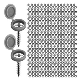 Runseaway 150Pcs Grey Plastic Screw Covers, Hinged Screw Cover Caps, Hinged Fold Over Caps Dust Washers Snap Flip Tops for Screw Protection
