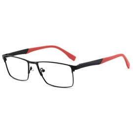 OCCI CHIARI Anti Blue Light Reading glasses Reader Men Classic 0 1.0 1.5 2.0 2.5 3.0 3.5 4.0 5.0 6.0 (Black Red,5.0)