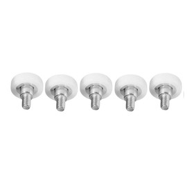 Pack of 5 sliding castors with thread, drawer roller, plastic furniture castor, positioning roller, drawer bearing roller, M6, diameter 22 x 22 mm