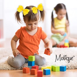 3 Inch Grosgrain Bow for Little Girls- Set of 2 (Sunshine Yellow)