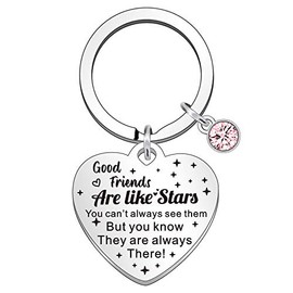 QMVMV Best Friends Keyring Good Friend are Like Stars Keychain Friendship Gifts Birthday Graduation Gift