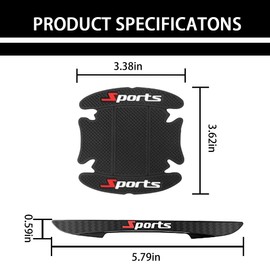 Sandfren Car Door Handle Protector, 8PCS Anti-Scratch Bowl Auto Door Protective Film Sticker, Waterproof Vehicle Exterior Guard Protection Accessories, Universal for SUV Sedan Truck