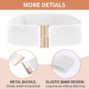 cobee Women Elastic Wide Belt,Waist Belt with Flat Buckle(White)