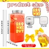 24 Pack Softball Cups with Lid Bow Straw Bulk 13.5