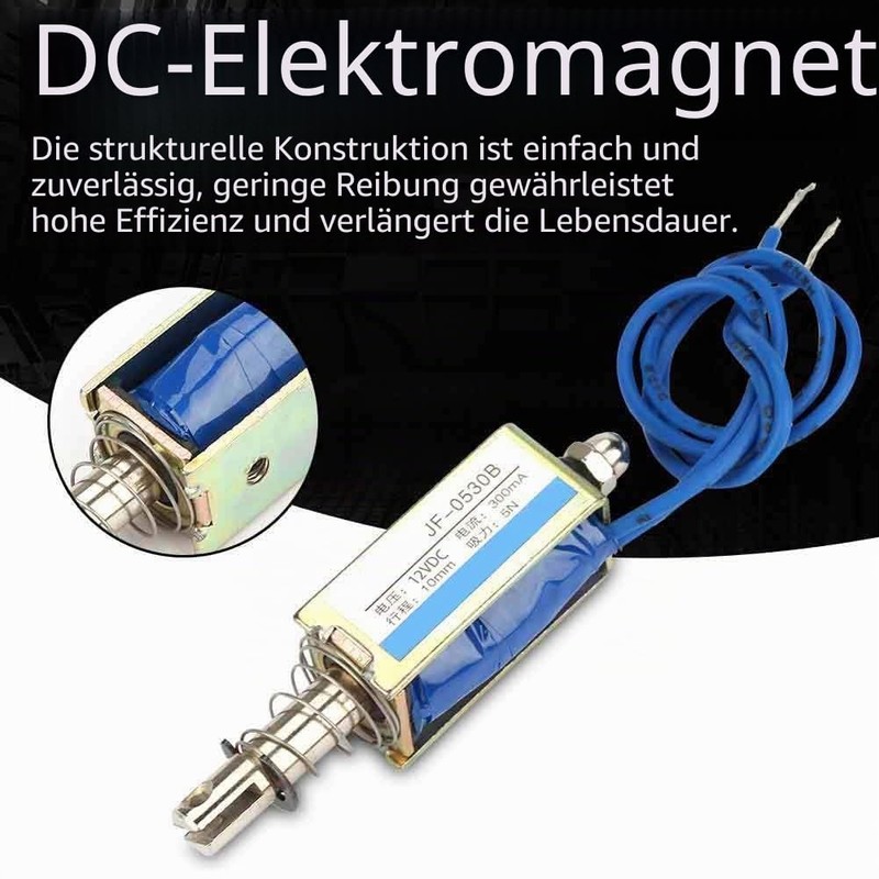 JF-0530B DC 12V Solenoid Electromagnet Pull Push Type Pack of