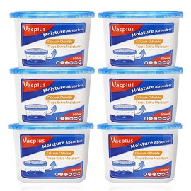 Vacplus Moisture Absorbers 6 Pack, 10.5 Oz Portable Humidity Absorber Boxes for Your Bathroom, Closet & Car, Dehumidifier with Fragrance Free, Navy Blue