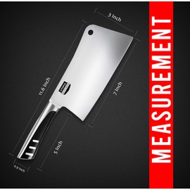 Utopia Kitchen 7 inch Cleaver Knife Stainless Steel Chef Butcher Knives for Meat & Vegetable Multipurpose Kitchen Chef Knife Chopping Bone