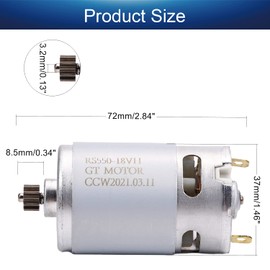 Fielect RS550 Motor DC 18V Motor 12 Teeth Gear Micro Motors 20500RPM Electric Saw Motors for Mini Saw Reciprocating Saw