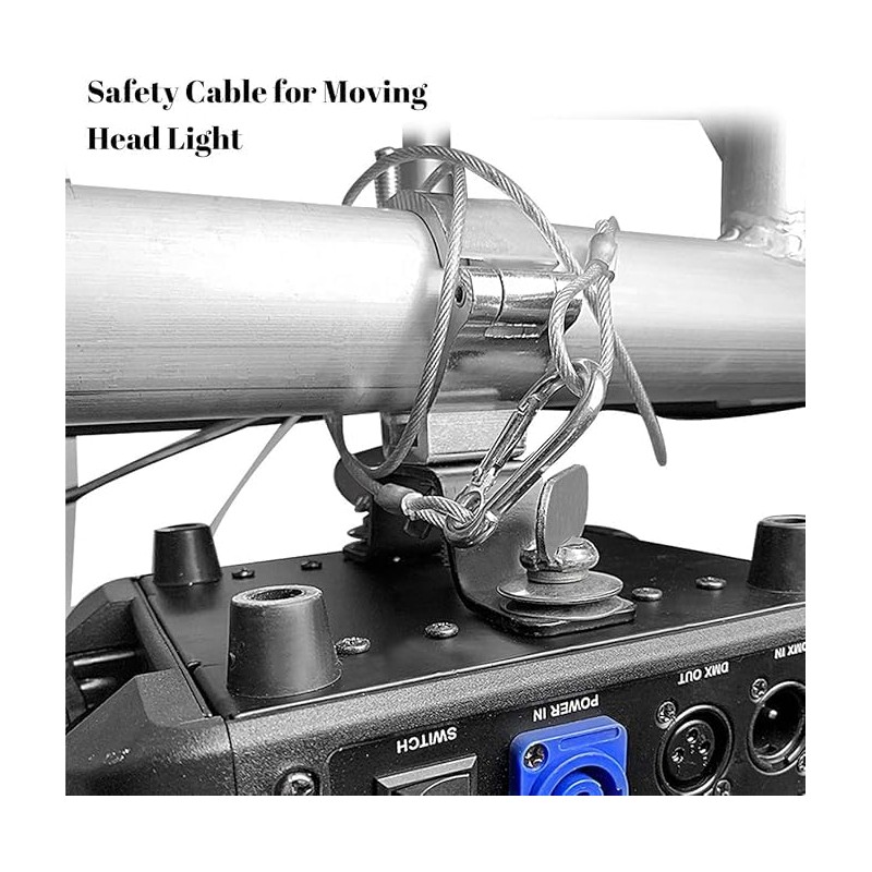 6 Pcs Stage Lighting Safety Cables with Spring Hook Glue