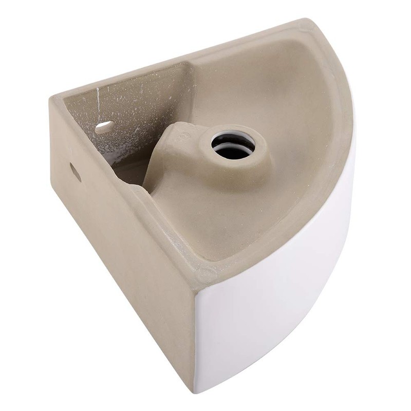 Small Corner Wall Mount Bathroom Sink and Faucet Combo -