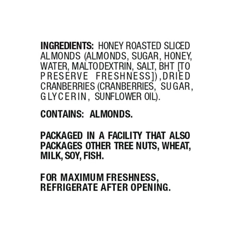 Fresh Gourmet Honey Roasted Sliced Almonds & Cranberries 3.5 Ounce