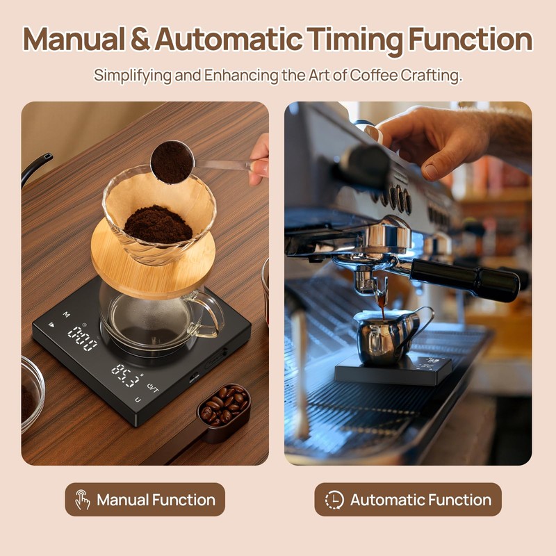 Meilen Mini Espresso Coffee Scale with Timer - 0.1g Precise,
