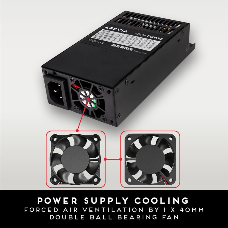 Apevia ITX-PFC400W Mini ITX/Flex ATX / 1U 400W Fully Modular