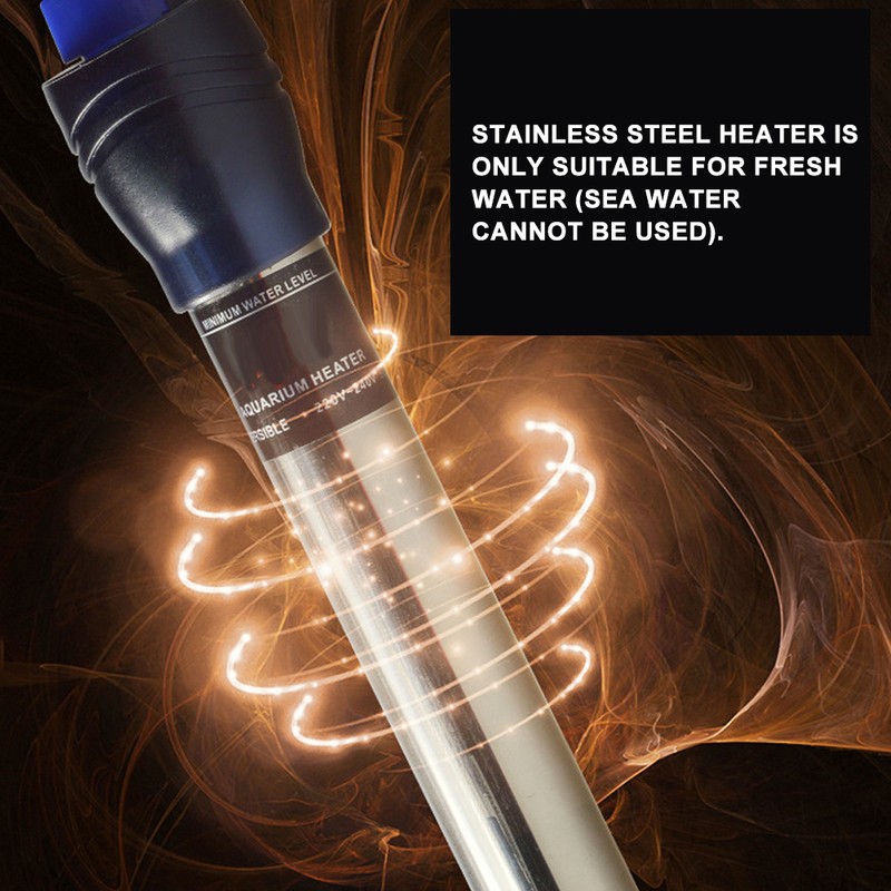 QY-700 Aquarium Stainless Steel Submersible Water Heater Fish Tank Automatic