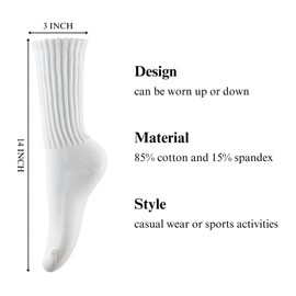STNFAMILI Slouch Scrunch Socks, Slouch Scrunch High Tube Socks for Women (2 Pairs - White/Beige)