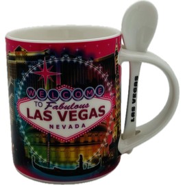 Rubies Las Vegas Landmark Mug with Spoon 12 fl oz (Pink)