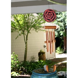 Cohasset Gifts 279H Cohasset Rose Harmony Bamboo Wind Chime, Hand Painted Dotted Red