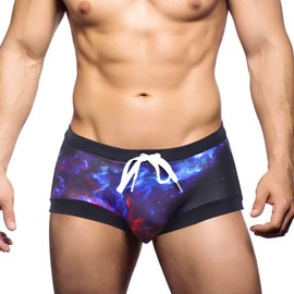 Muscle Alive Men's Swimming Briefs for Beach Bikini Swimsuits with Seamless Contour Bag and Low Rise Design, Lighting.