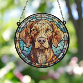Image Industry Vizsla Stained Glass Effect Suncatcher - Garden Gift - Dog Gift - Pet Memorial (19cm)