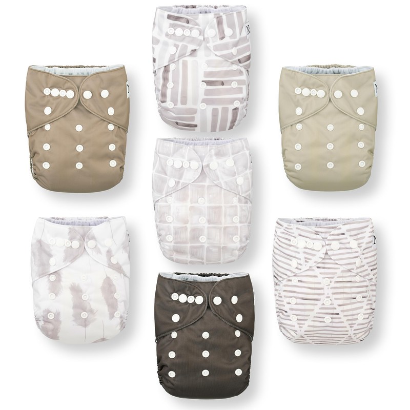 Nora's Nursery Cloth Diapers 7 Pack with 7 Inserts &
