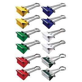 MAUL original mauly Klemmer (12 Stück) 32 mm | Befestigung mit 13 mm zum Klemmen von bis zu 130 Blatt Papier | vielseitig einsetzbar im Büro, als Küchen Gadgets und im Haushalt | Bunt