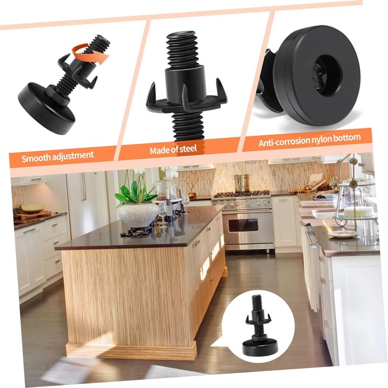 WOONEKY 4pcs Adjustable Heavy Duty Furniture Levelers with Nut Thread