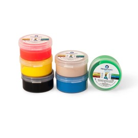 Fitness Knete Deluxe Colour | Caution 15 g Tin | Economy Set of 6 | Test Boxes | Hand Exerciser | Strength Building