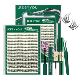 KEYYOU Flora Nova Spider Lash Clusters Kit Natural D Curl 8-16mm Mixed Tray