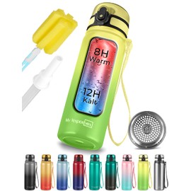 My Vesperbox - Thermo Minny - Stainless Steel Water Bottle - Leakproof Water Bottle - with Straw or Sieve - 400ml, 600ml - Heavy Duty Stainless Steel Water Bottle for Kids and Adults - BPA Free