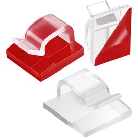 Cable Clips Clear (20 PCS), Adhesive Cable Clips for Cable Management Cord Organizer for Under Desk, Car, Wall