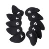 10Pcs Neoprene Black Golf Head Covers for Iron with White