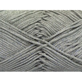 Silver Grey Polyester Metallic Macrame Cord - 100 Grams (3.53 Ounces) 160 Meters (174 Yards)